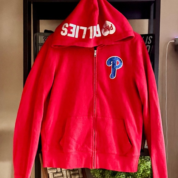 Philadelphia PHILLIES “Take Me Home Phillies” PINK Victoria's Secret Red Hoodie - Picture 1 of 6